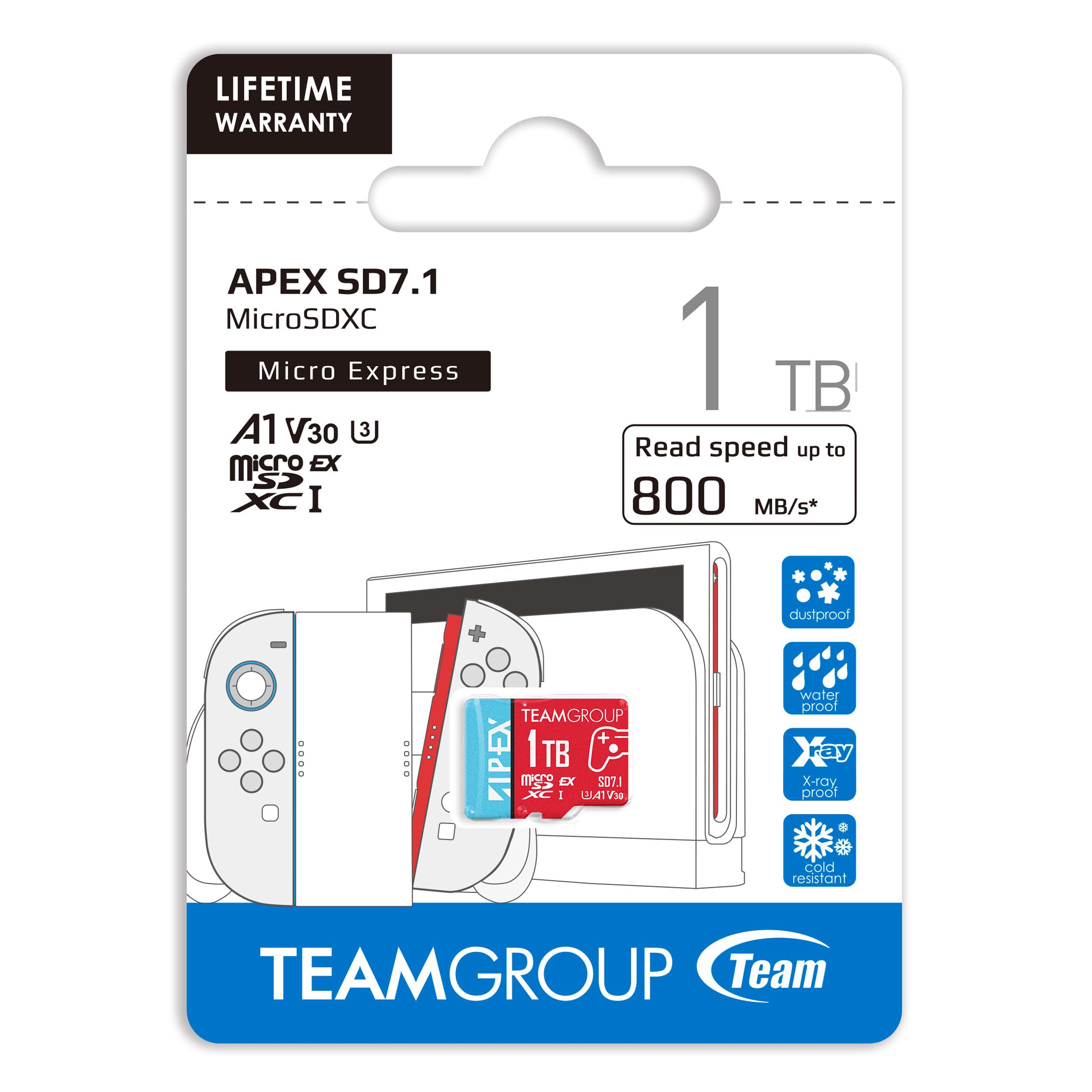 TEAMGROUP APEX 1TB microSD Express Card, microSDXC Memory Card U3 A1 V30 R/W up to 800/700 MB/s, for Nintendo Switch2, UHS-I Compatible, with Adapter TAPMSDE1TIV30A102 - Image 7