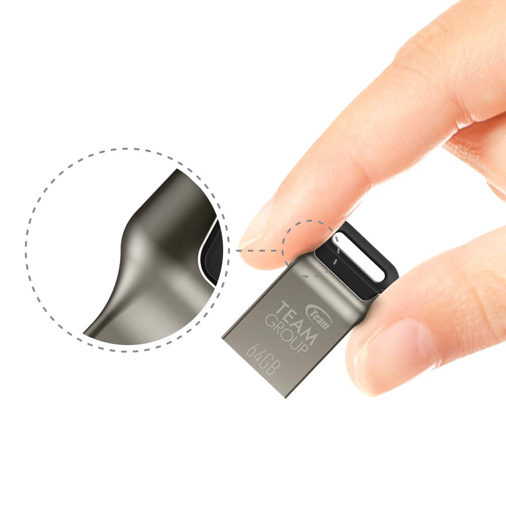 TEAMGROUP C162 64GB USB 3.2 Gen 1 USB 3.1/3.0 Mini Fits Metal Read 100MB/s Flash Thumb Drive External Data Storage Memory Stick Compatible with Computer/Laptop Black TC162364GB01 - Image 4