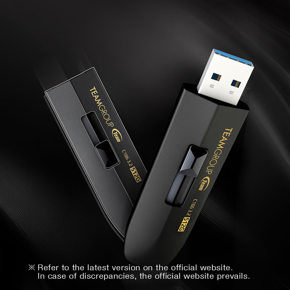 TEAMGROUP C186 1TB USB3.2 Gen 1 (USB 3.1/3.0) Read 100MB/s USB Flash Thumb Drive, External Data Storage Memory Stick Compatible with Computer/Laptop Black TC18631TBB01 - Image 5