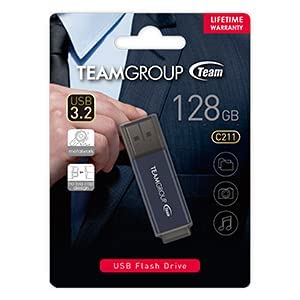 TEAMGROUP C211 128GB USB 3.2 Gen1 3.1/3.0, Aluminum Alloy Read 100MB/s Flash Thumb Drive for Computer/Laptop Navy Blue TC2113128GL01 - Image 8
