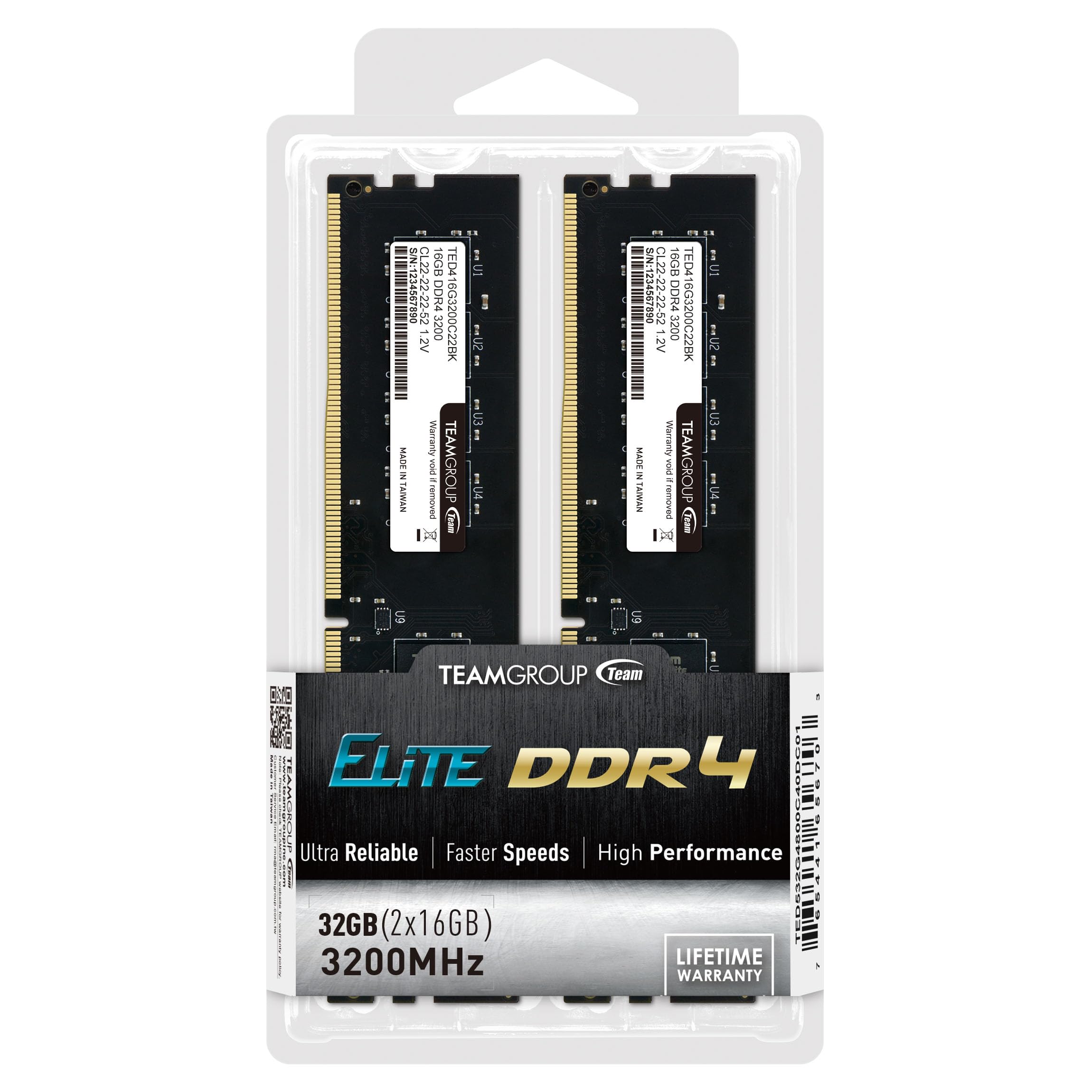TEAMGROUP Elite DDR4 32GB Kit (2 x 16GB) 3200MHz (PC4-25600) CL22 Unbuffered Non-ECC 1.2V UDIMM 288 Pin PC Computer Desktop Memory Module Ram Upgrade - TED432G3200C22DC01 - Image 7