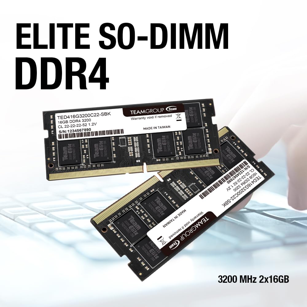 TEAMGROUP Elite DDR4 32GB Kit (2 x 16GB) 3200MHz PC4-25600 CL22 (2933MHz or 2666MHz)Unbuffered Non-ECC 1.2V SODIMM 260-Pin Laptop Notebook PC Computer Memory Module Ram Upgrade - TED432G3200C22DC-S01 - Image 6