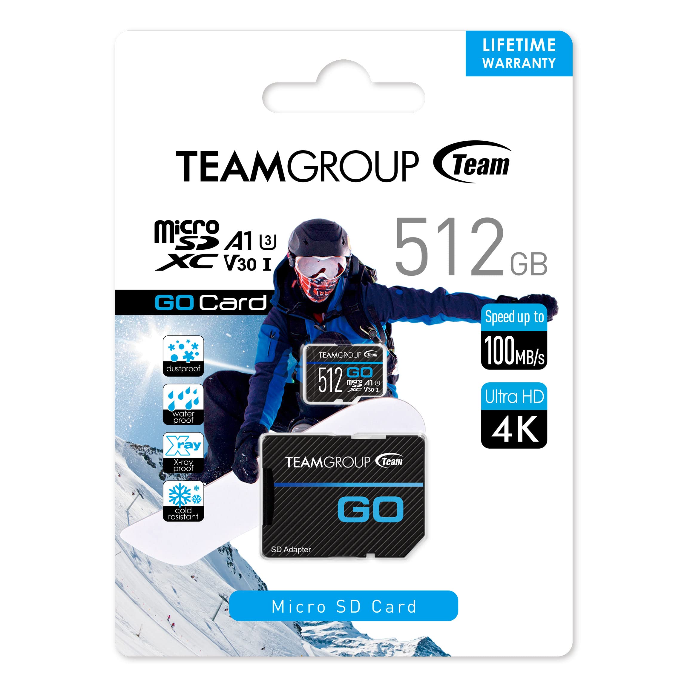 TEAMGROUP GO Card 512GB MicroSDXC UHS-I U3 V30 4K for Action Cameras & Drone High Speed Flash Memory Card with Adapter for Outdoor Sports&Vlog, 4K Shooting,GoPro&Insta360&DJI TGUSDX512GU303 - Image 8