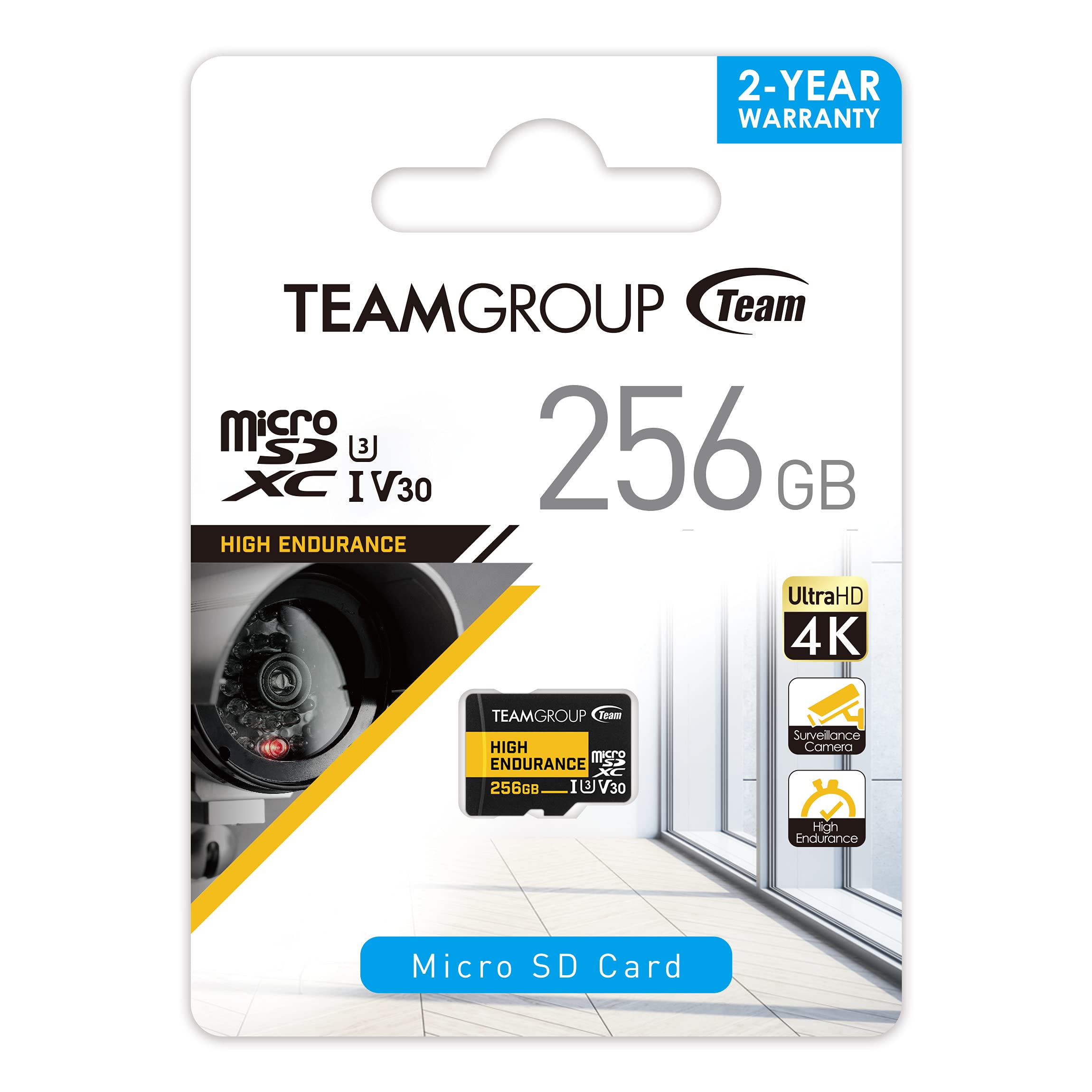 TEAMGROUP HIGH Endurance 256GB Micro SDXC UHS-I U3 V30 4K 100MB/s (Designed for Monitoring) Stable Durable Long Lasting Flash Memory Card, Support 4K & Full HD Video Recording TTUSDX256GIV3002 - Image 5