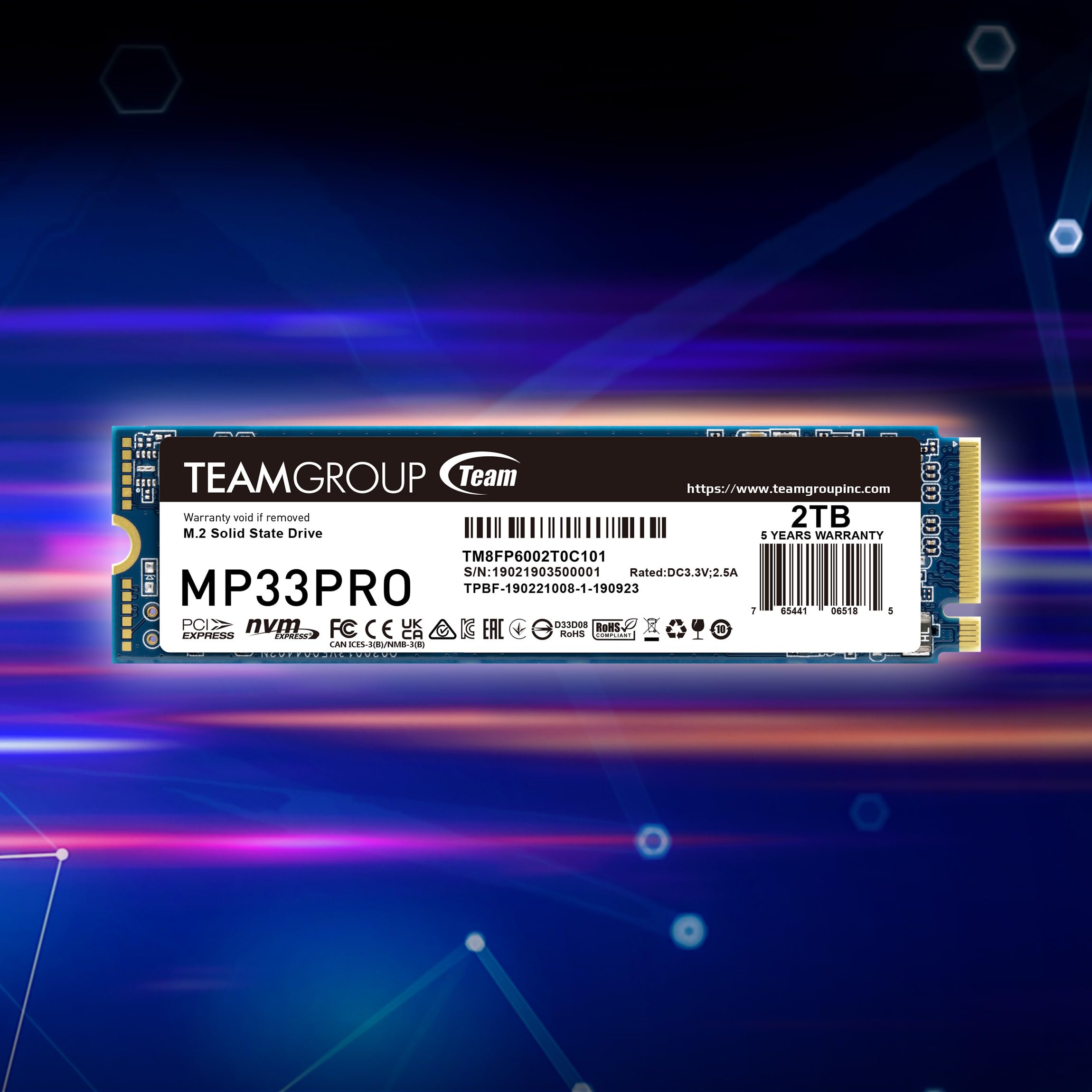 TEAMGROUP MP33 PRO 1TB SLC Cache 3D NAND TLC NVMe 1.3 PCIe Gen3x4 M.2 2280 Internal Solid State Drive SSD (Read Speed up to 3500 MB/s) 512TBW Compatible with Laptop & PC Desktop TM8FPD001T0C101 - Image 5