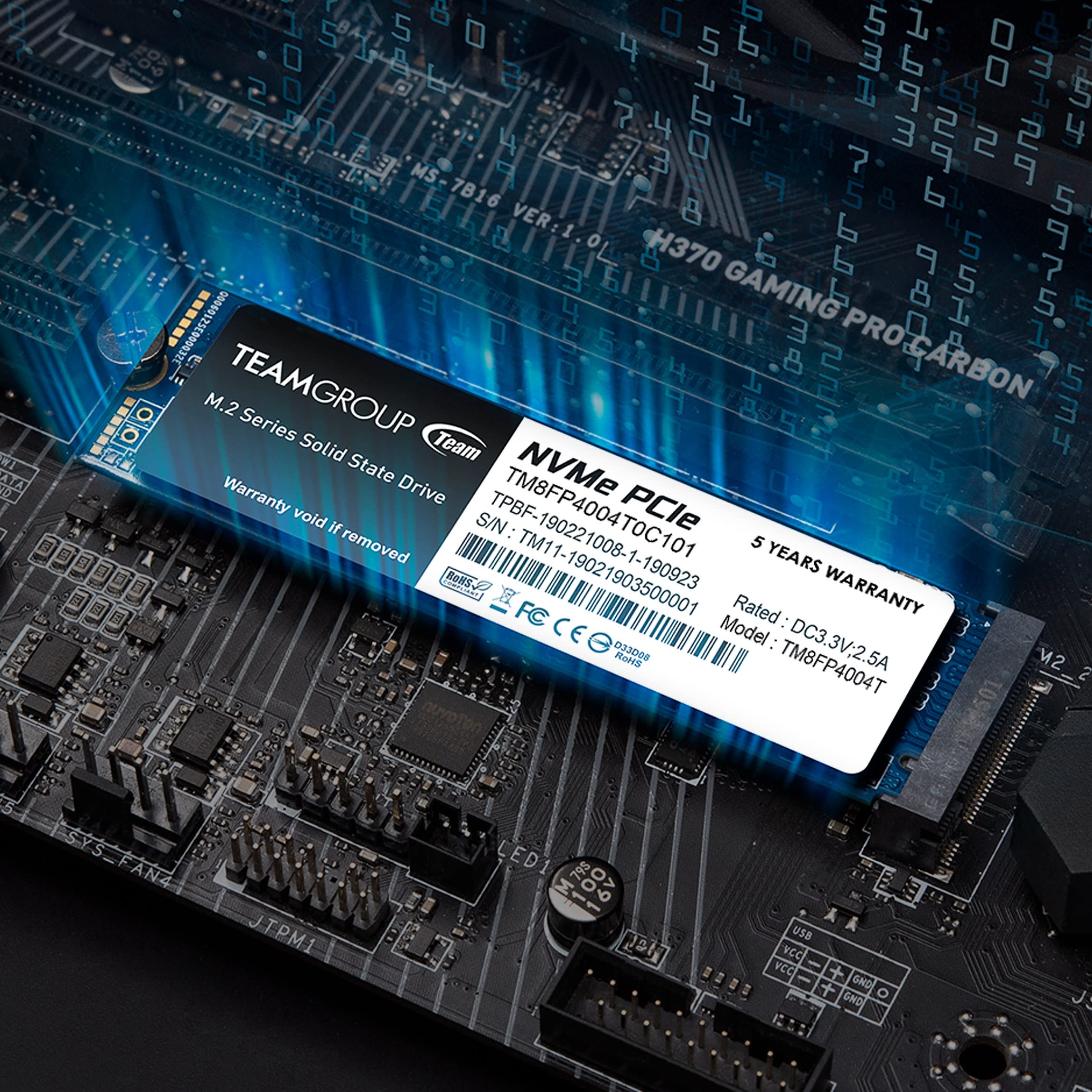 TEAMGROUP MP34 4TB with DRAM SLC Cache 3D NAND TLC NVMe 1.3 PCIe Gen3x4 M.2 2280 Internal SSD (Read/Write Speed up to 3,500/2,900 MB/s) Compatible with Laptop & PC Desktop TM8FP4004T0C101 - Image 3