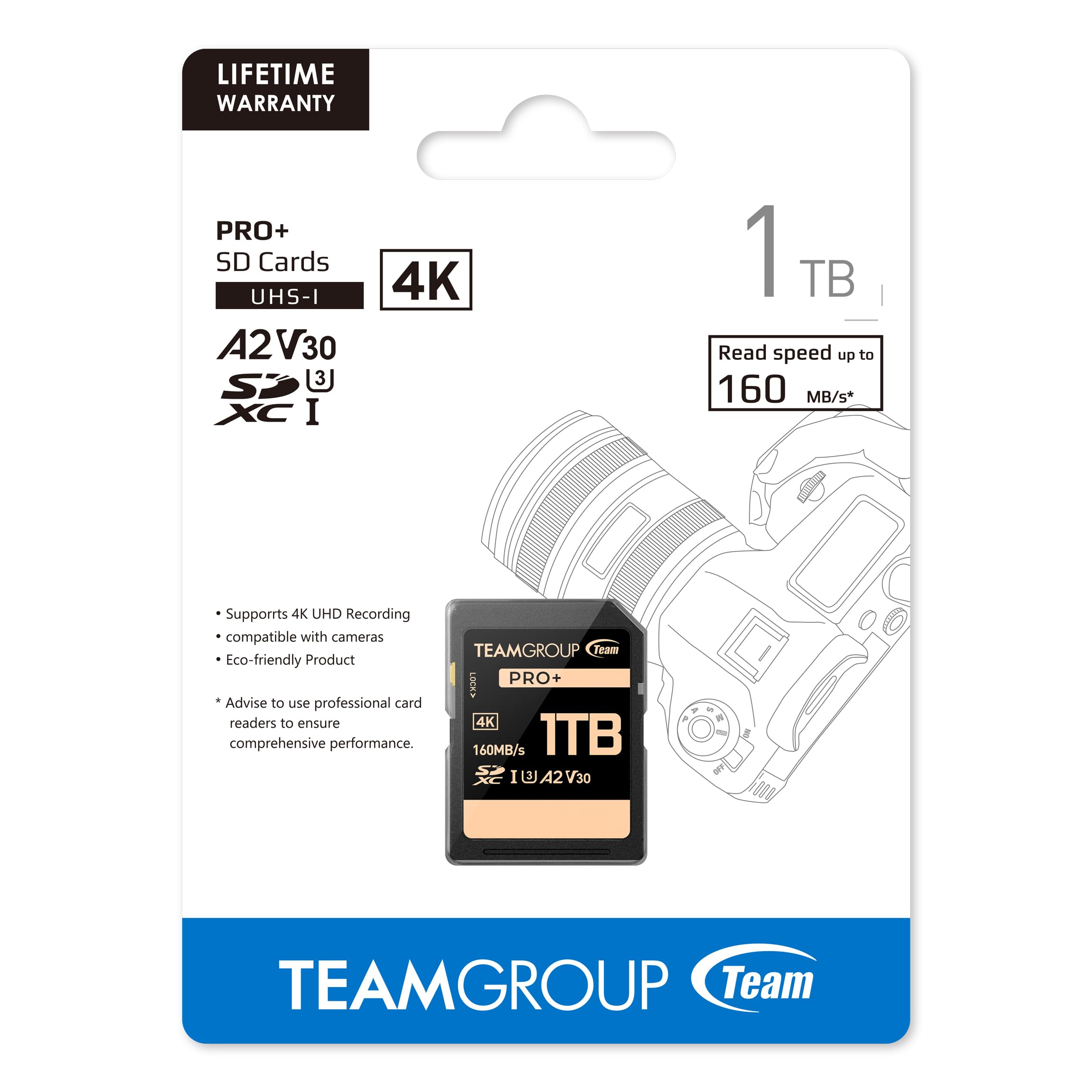 TEAMGROUP PRO 1TB UHS-I U3 A2 V30 4K UHD Read/Write Speed up to 160/120MB/s SDXC Memory Card for Professional Vloggers, Filmmakers, Photographers & Content Curators TPPSDX1TIA2V3001 - Image 8