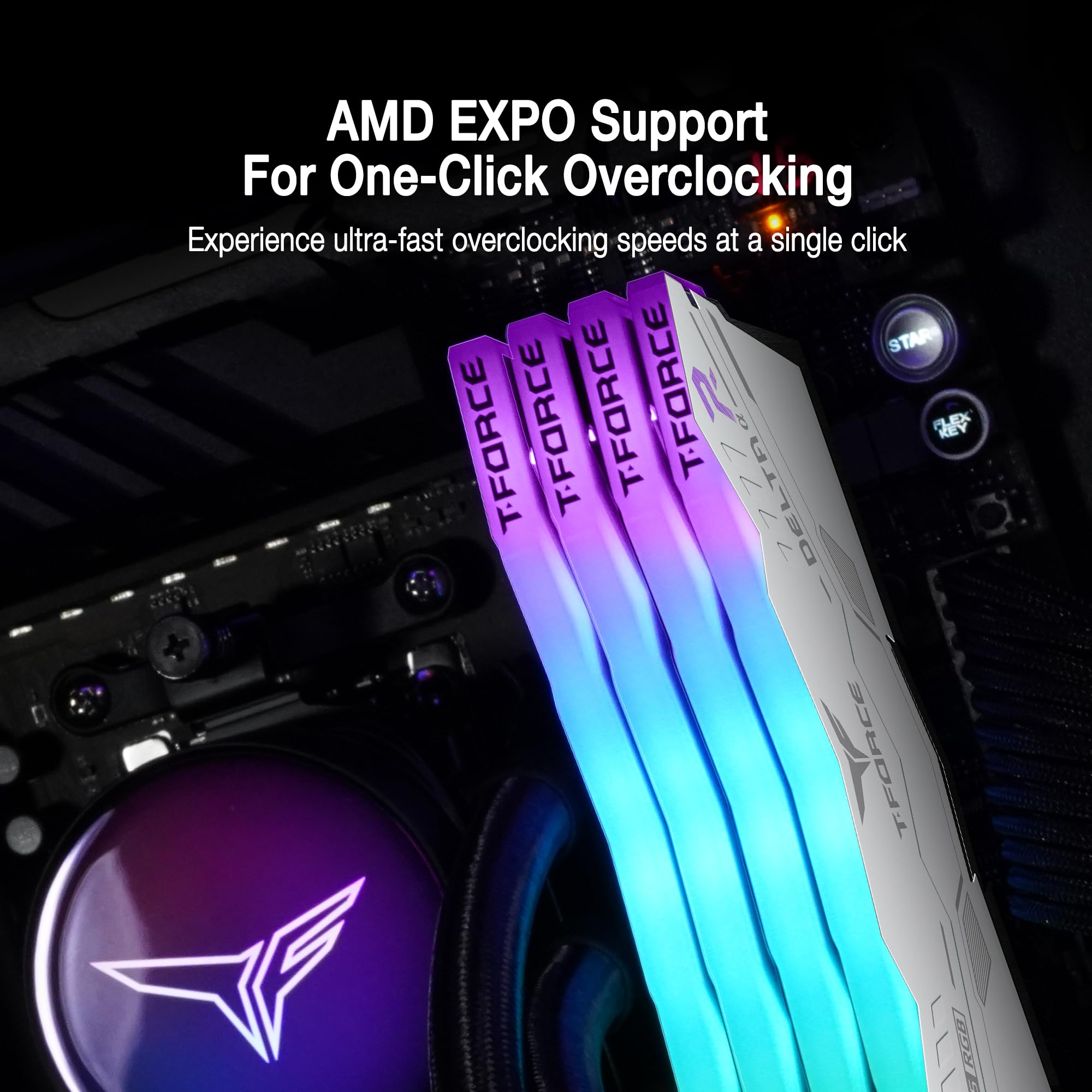 TEAMGROUP T-Force Delta Alpha RGB DDR5 Ram 32GB Kit (2x16GB) 5600MHz (PC5-44800) CL40 Intel XMP 3.0 & AMD Expo Compatible Desktop Memory Module Ram White FF8D532G5600HC40BDC01 - Image 3