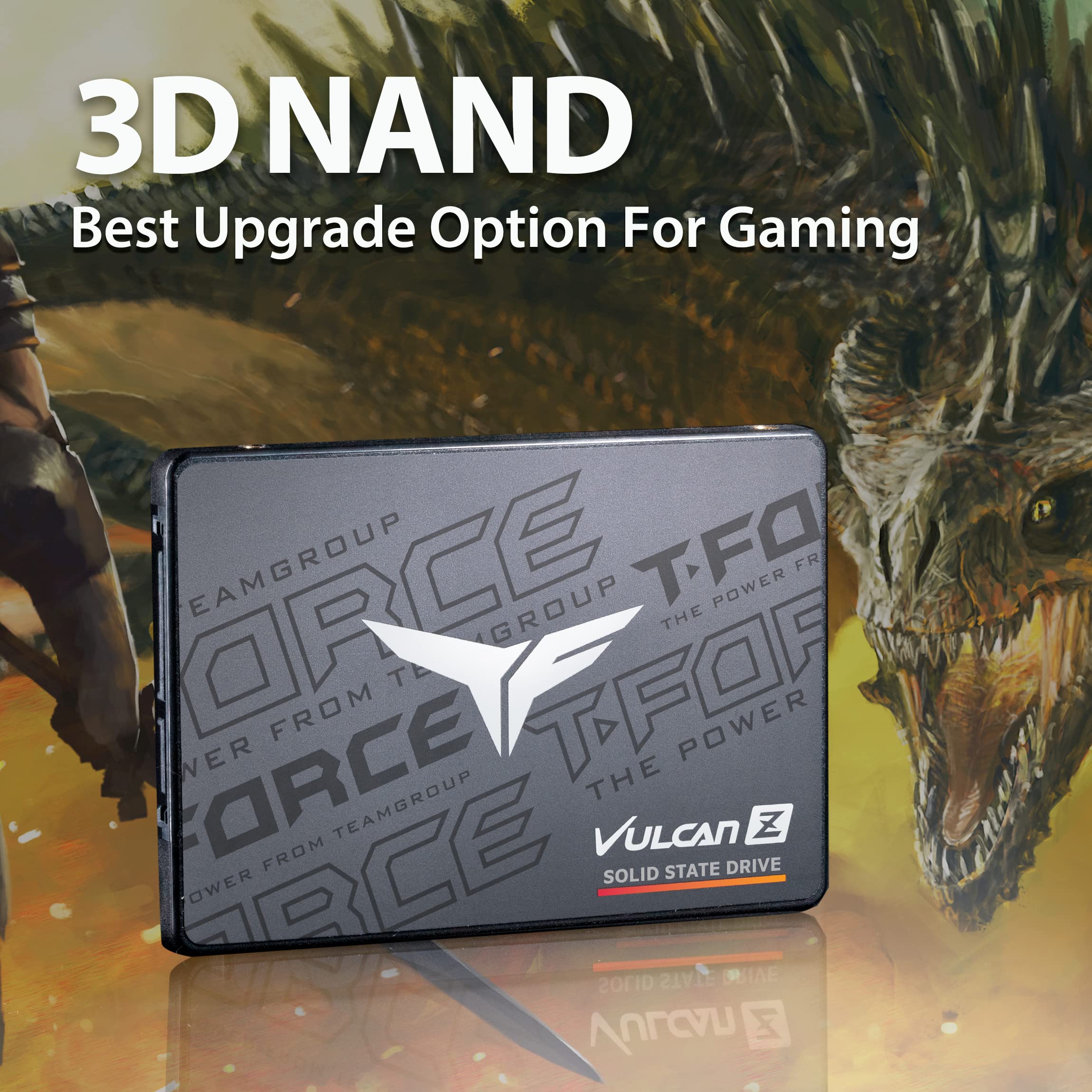 TEAMGROUP T-Force Vulcan Z 256GB SLC Cache 3D NAND TLC 2.5 Inch SATA III Internal Solid State Drive SSD (R/W Speed up to 520/450 MB/s) T253TZ256G0C101 - Image 3