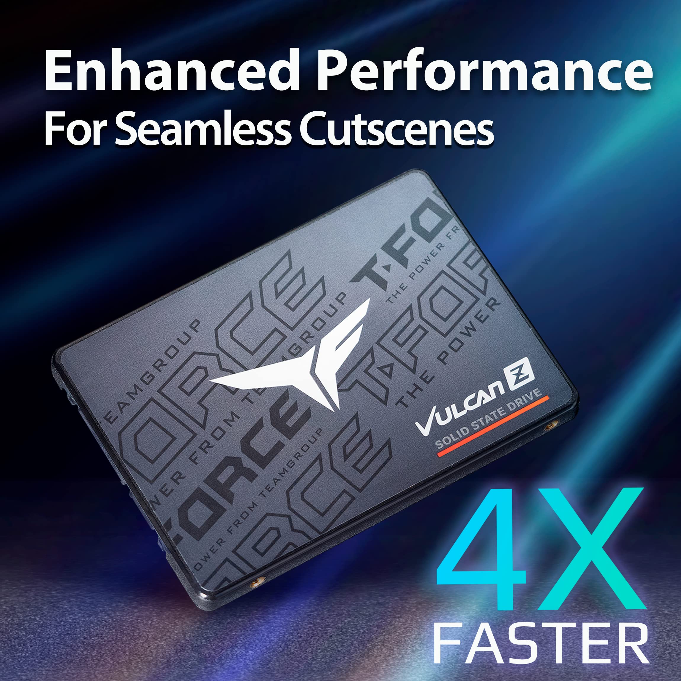 TEAMGROUP T-Force Vulcan Z 256GB SLC Cache 3D NAND TLC 2.5 Inch SATA III Internal Solid State Drive SSD (R/W Speed up to 520/450 MB/s) T253TZ256G0C101 - Image 4